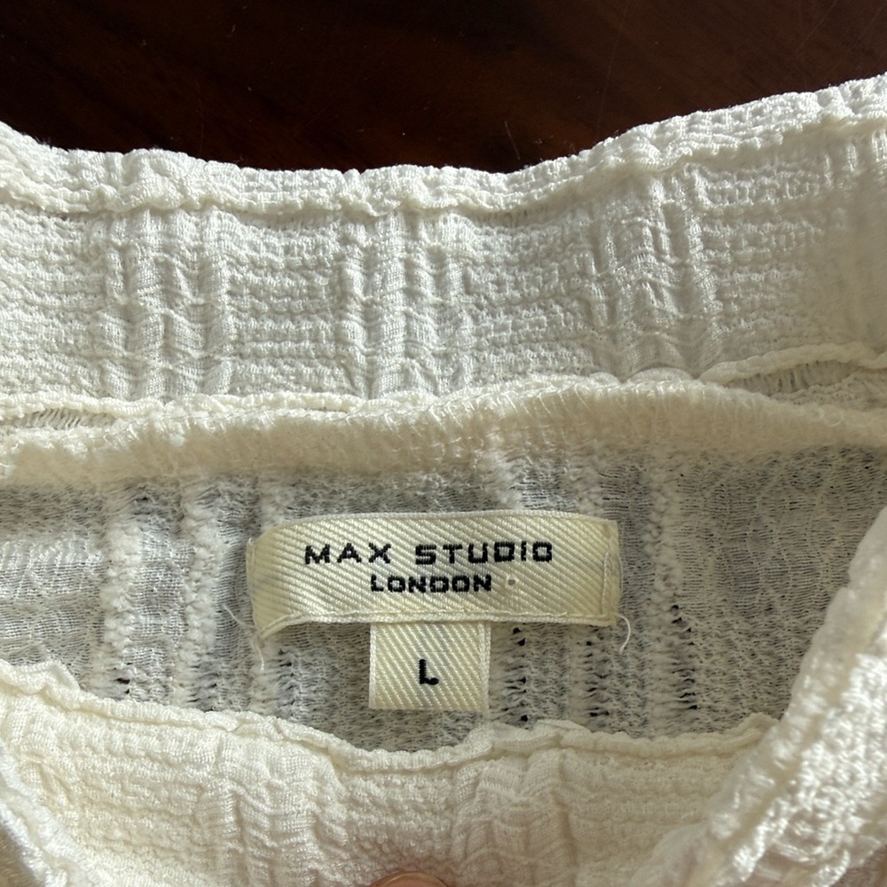 Max Studio londo - Ivory Textured Blouse - large women - Picture 2 of 7
